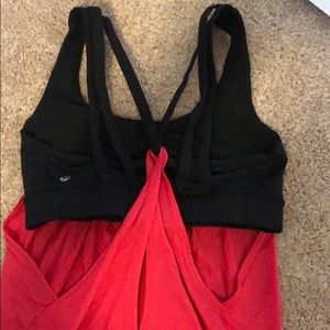 Pink lulu tank w built in sports bra